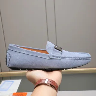 Hermès H Loafer حذاء لوفر أزرق فاتح من السويد