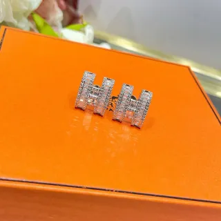 Hermès H Motif Baguette-Cut أقراط كريستال