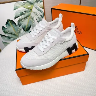Hermès Lifestyle Sneaker হালকা ধূসর এবং সাদা মেশ-সুয়েড স্নিকার্স
