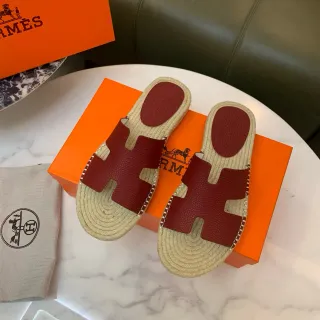 Hermès Oran نعال جلدية وبورجوندي يوت