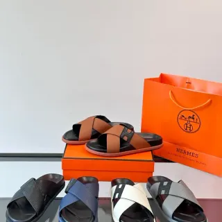Hermès Oran Tira Cruzada H-Logo Sandálias Casual