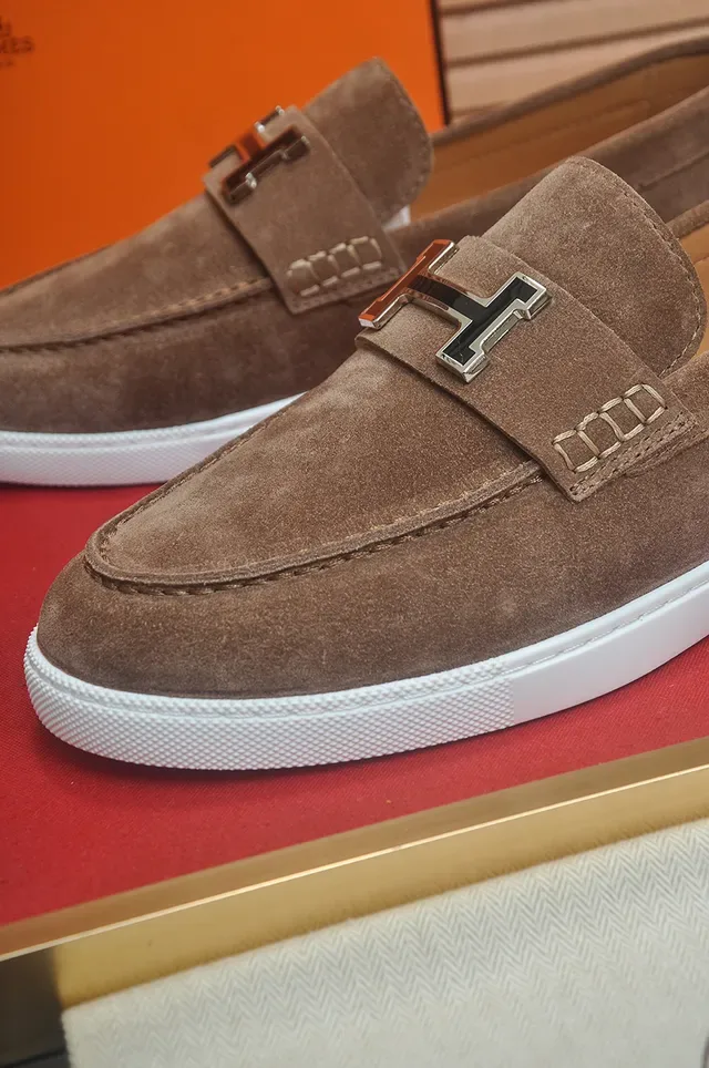 Hermès Oran Loafer Brown Suede White Sole Loafers 2