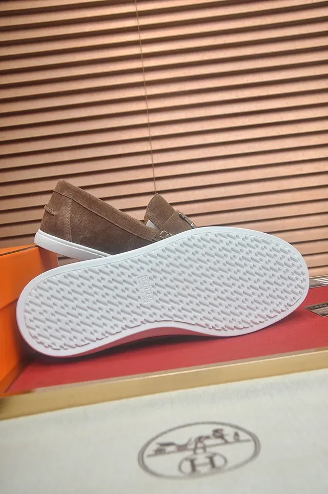 Hermès Oran Loafer Brown Suede White Sole Loafers 3