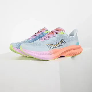 Hoka Blue Pink Engineered Knit Upper Gradient Midsole Running Shoes