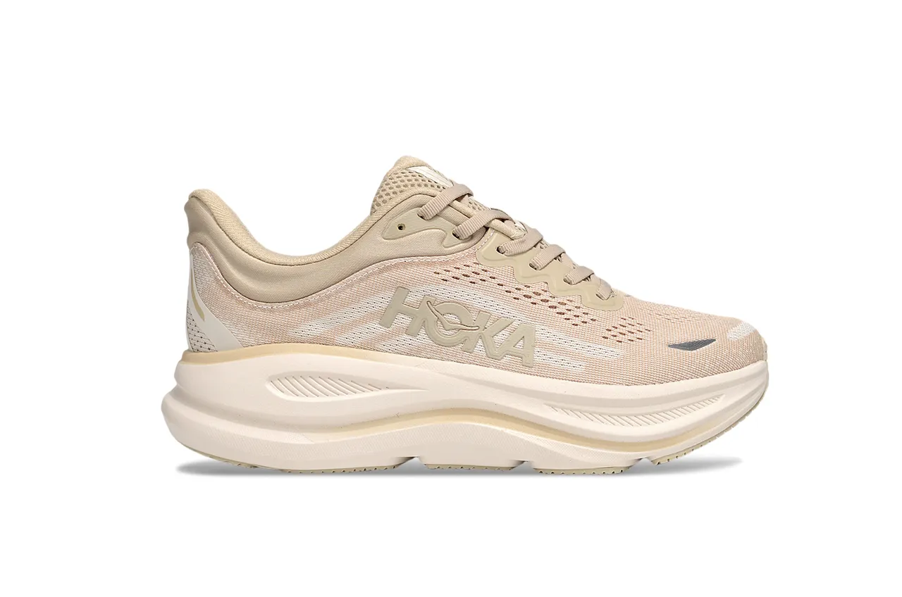 Hoka Clifton Beige Malla ingenieril en la parte superior Media suela esculpida gruesa Zapatillas de running 2