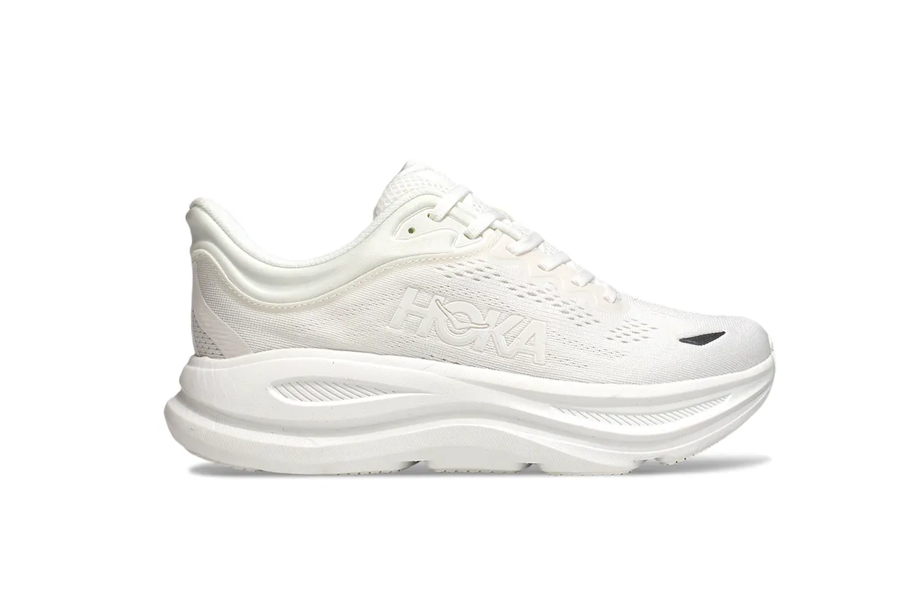Hoka White Black Monochrome Engineered Knit Upper Running Shoes 3