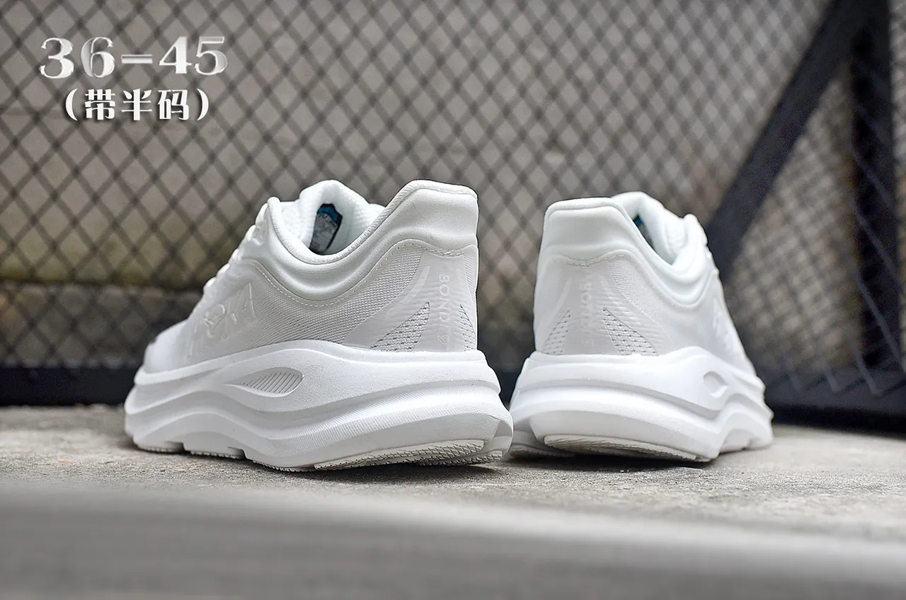 Hoka White Black Monochrome Engineered Knit Upper Running Shoes 2