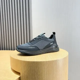 Hugo Boss 黑色灰色网面-合成鞋面模压单体中底运动鞋