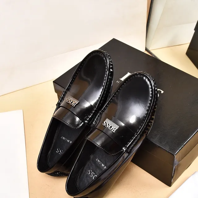 Hugo Boss Loafer de Cuero Charol Negro 3