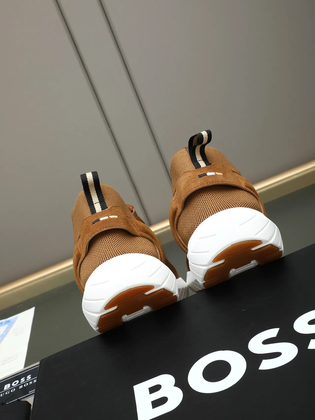 Hugo Boss Zapatillas Lifestyle Marrón de punto y ante 3