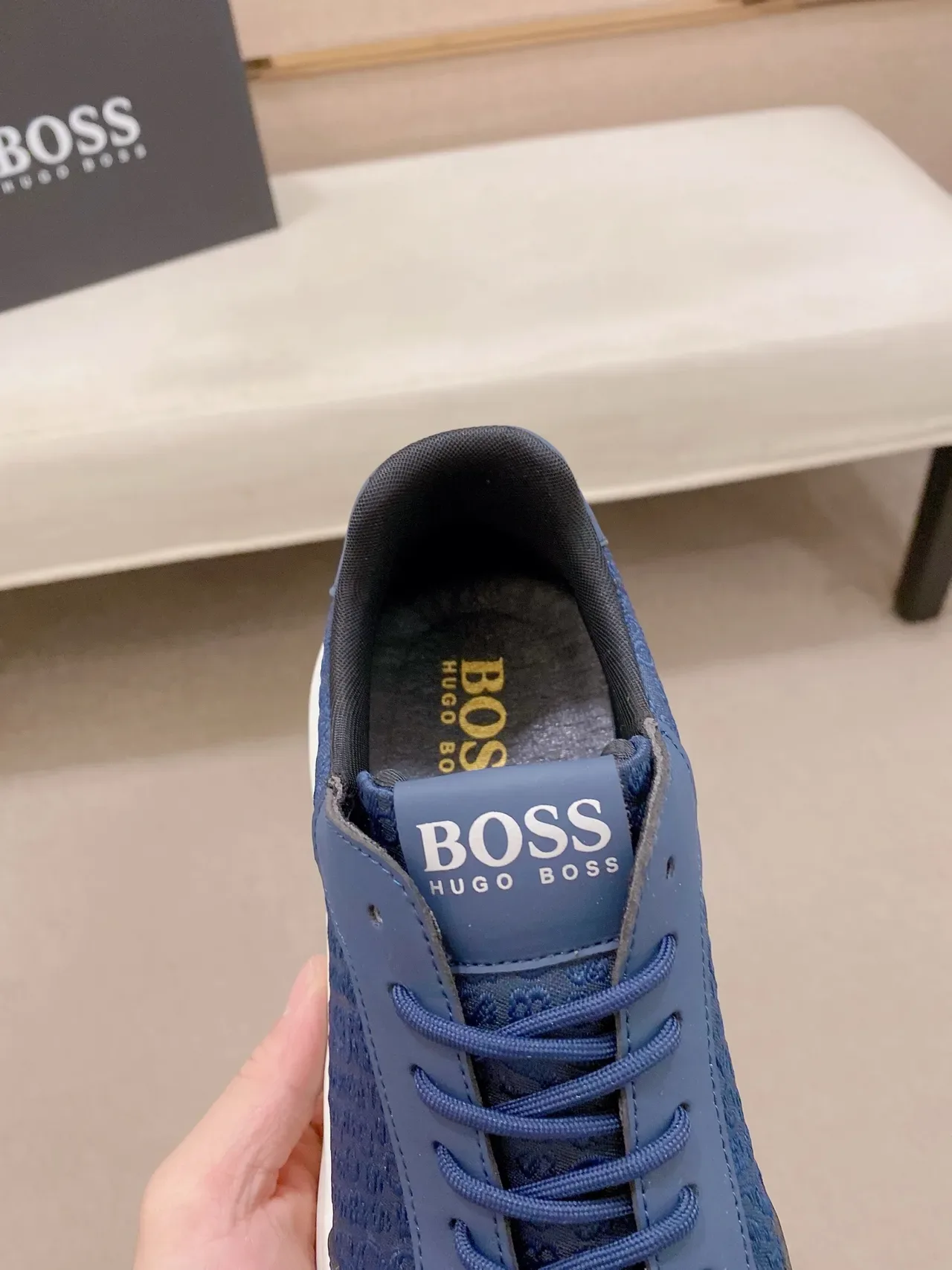 হিউগো বস নেভি চাঙ্কি লাইফস্টাইল স্নিকার্স Embossed Logo 4
