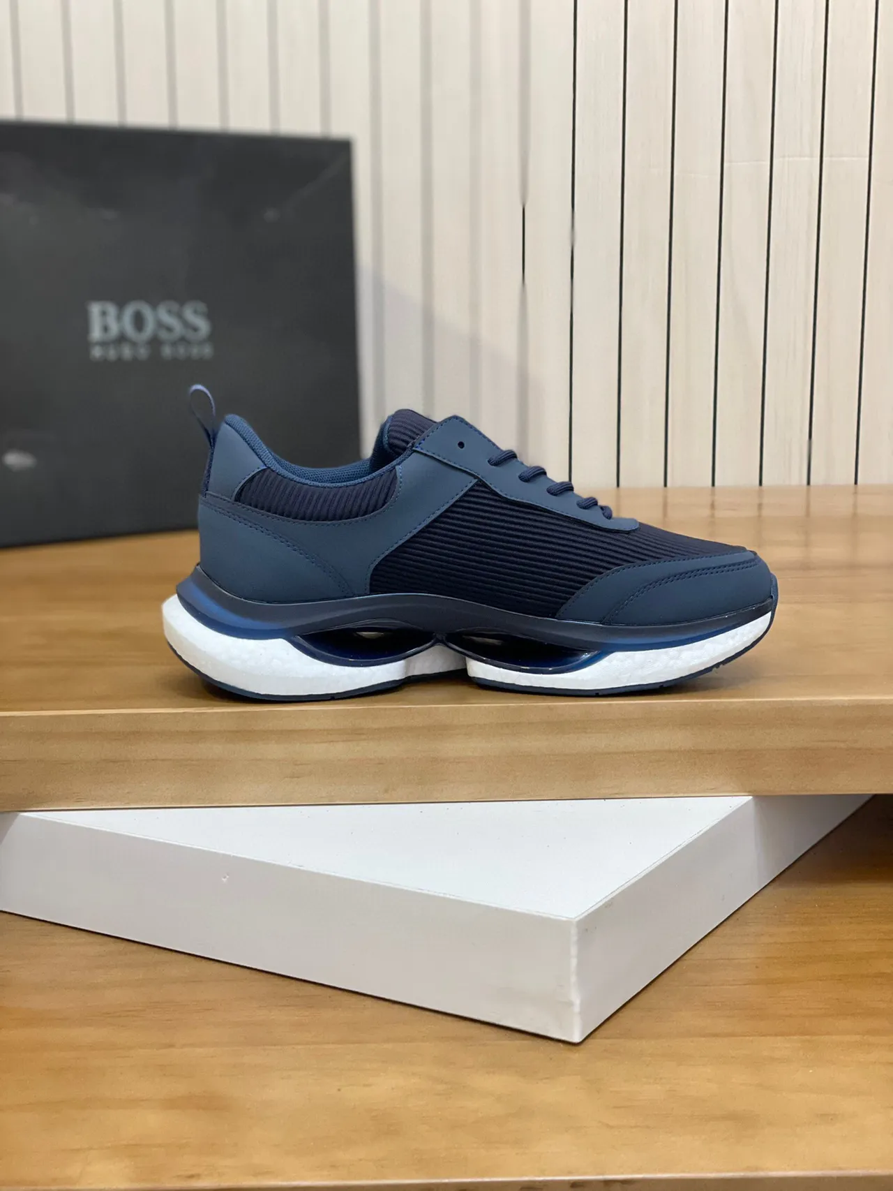 Hugo Boss Gray and Navy Lifestyle Sneaker 3
