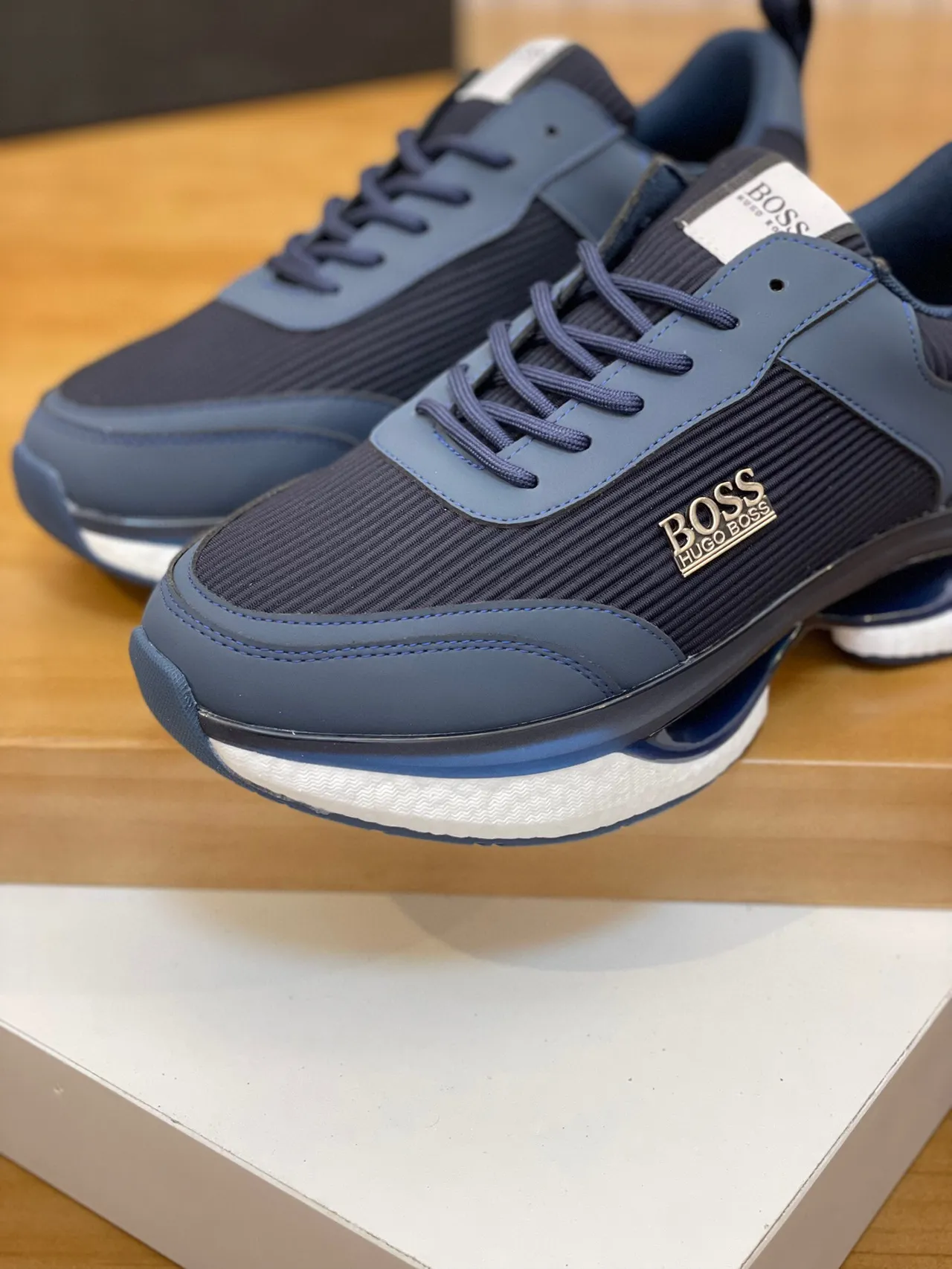 Hugo Boss Gray and Navy Lifestyle Sneaker 4