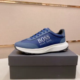 Hugo Boss নেভি হোয়াইট লো-টপ সিন্থেটিক আপার লাইফস্টাইল স্নিকার