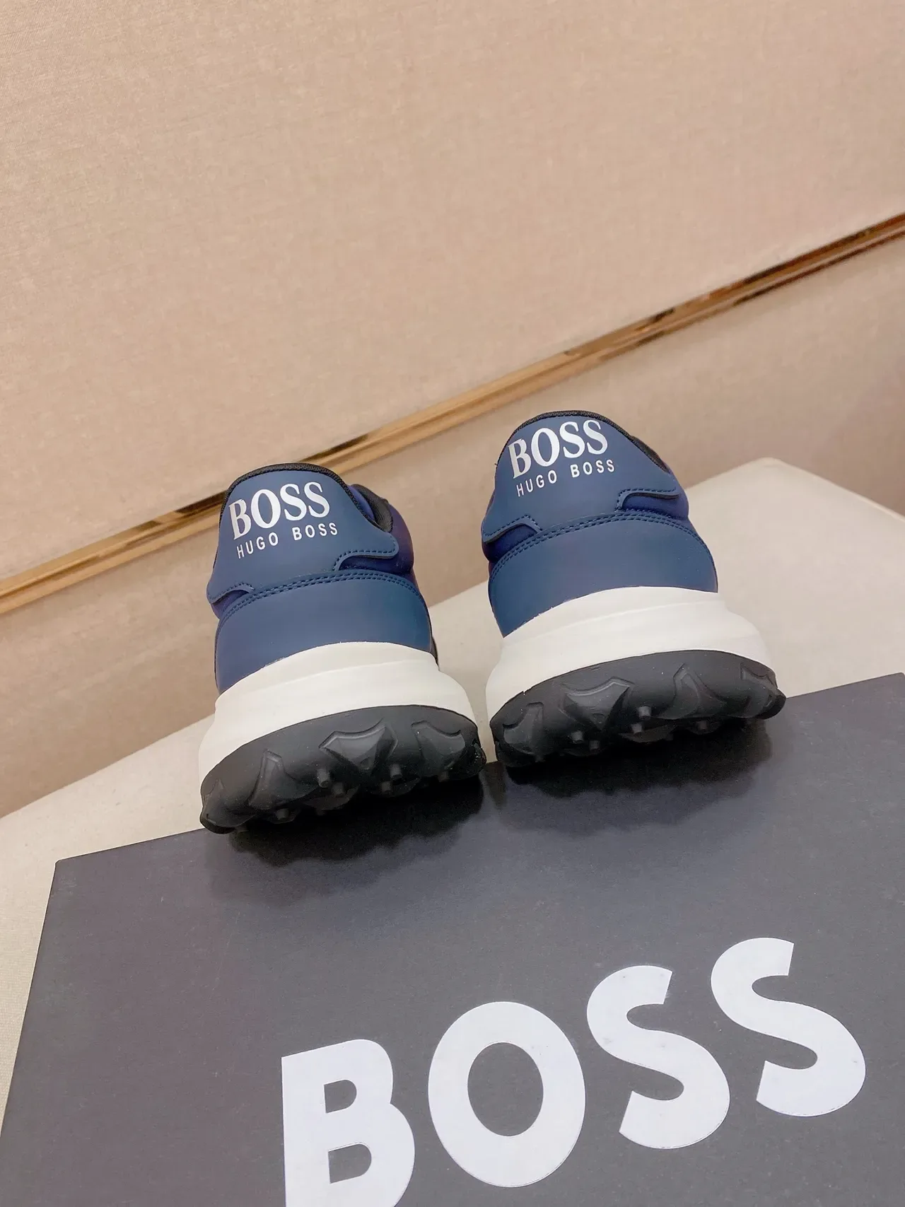 Hugo Boss Tênis Lifestyle Navy White Low-Top Com Upper Sintético 3