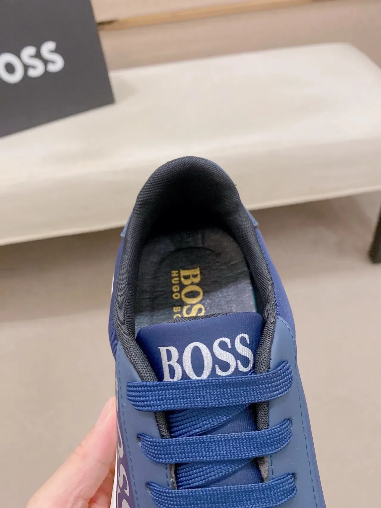 Hugo Boss Tênis Lifestyle Navy White Low-Top Com Upper Sintético 4