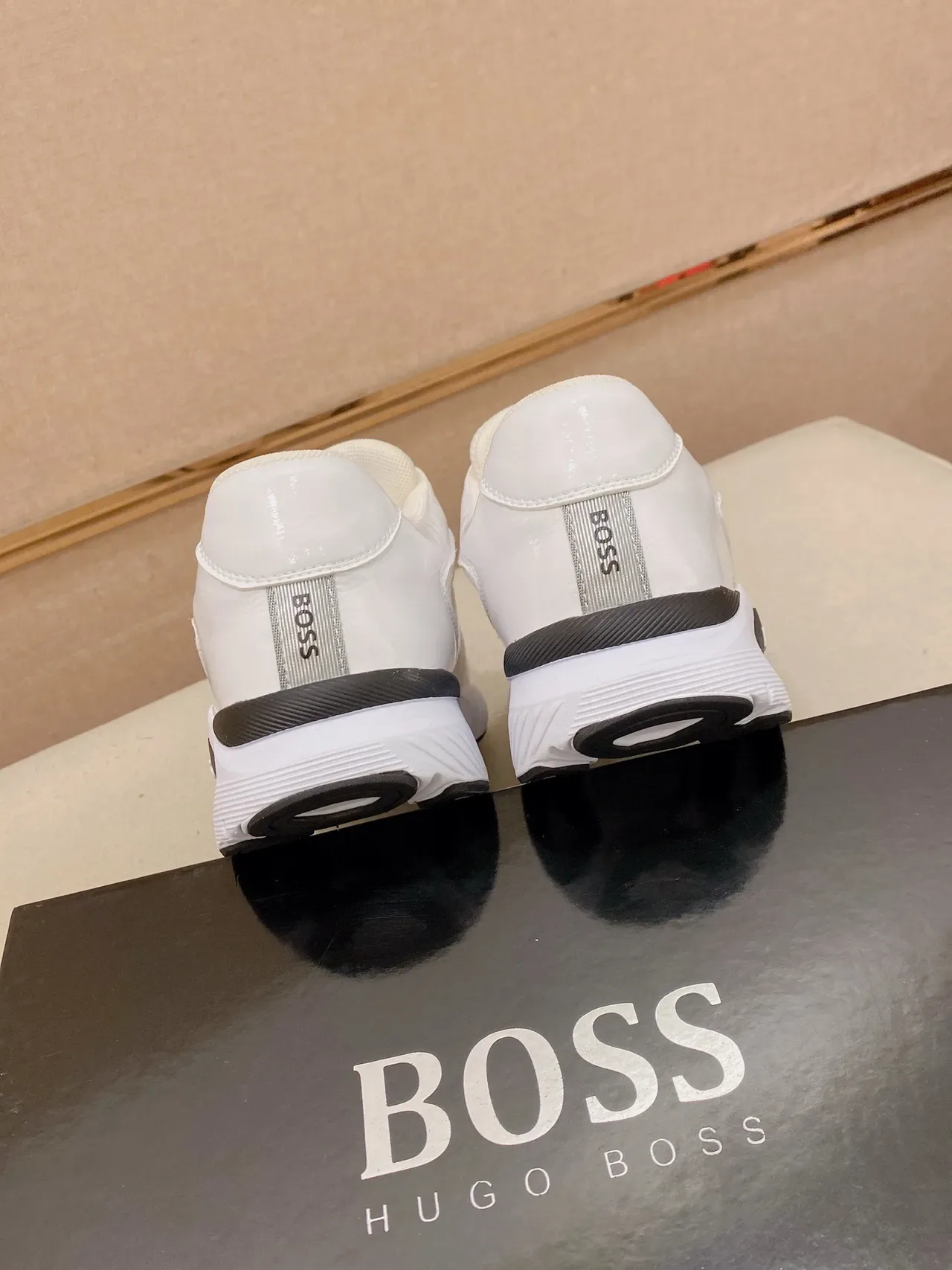 Hugo Boss White Mesh and Leather Lifestyle Sneaker 3