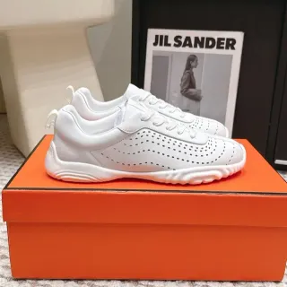 Jil Sander Perforated Leather White Lifestyle Sneakers