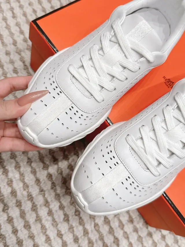 Jil Sander Perforated Leather White Lifestyle Sneakers 3
