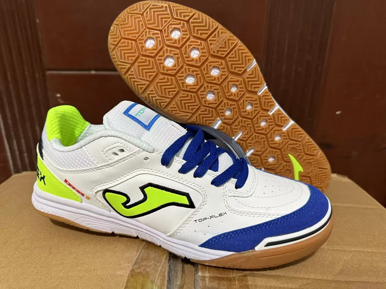 Joma Top-Flex أحذية رياضية أسلوب حياة أبيض نيون أصفر تيل 4