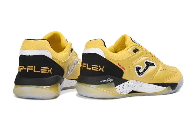 Joma Top-Flex Yellow Black Leather-and-Mesh Upper Sneakers 5