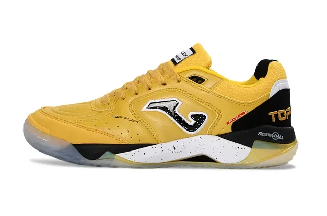 Joma Top-Flex Yellow Black Leather-and-Mesh Upper Sneakers 7
