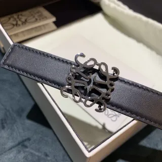 Loewe Anagram Black Leather Belt