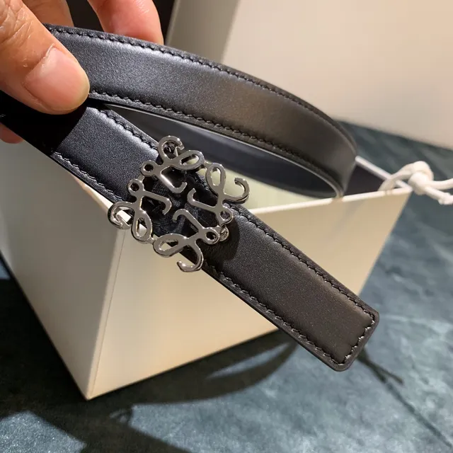 Loewe Anagram কালো চামড়ার বেল্ট 3