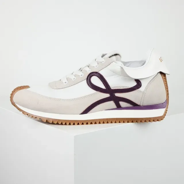 Loewe Flow Runner सफेद भूरे बैंगनी Anagram लाइफस्टाइल स्नीकर्स 9