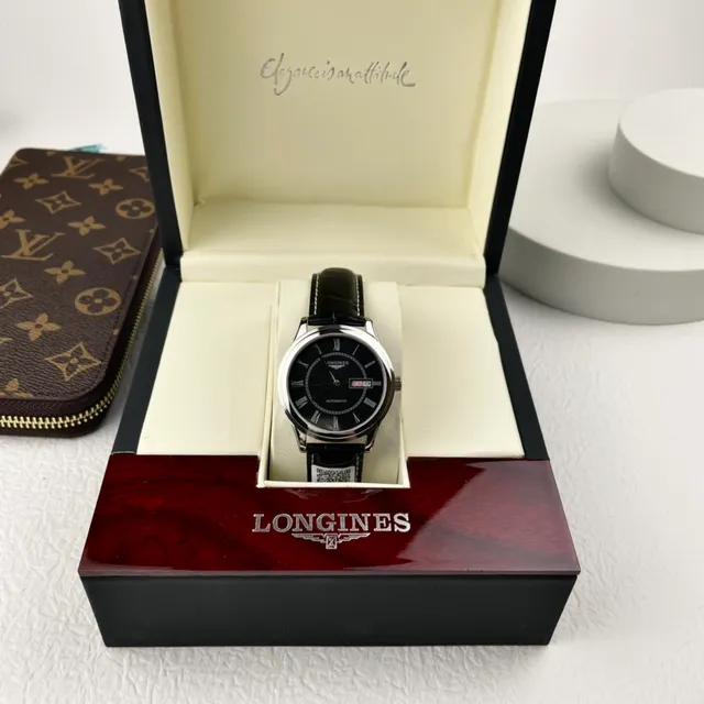 Longines Black Silver Classic Dress Dial Mechanical Watch 8