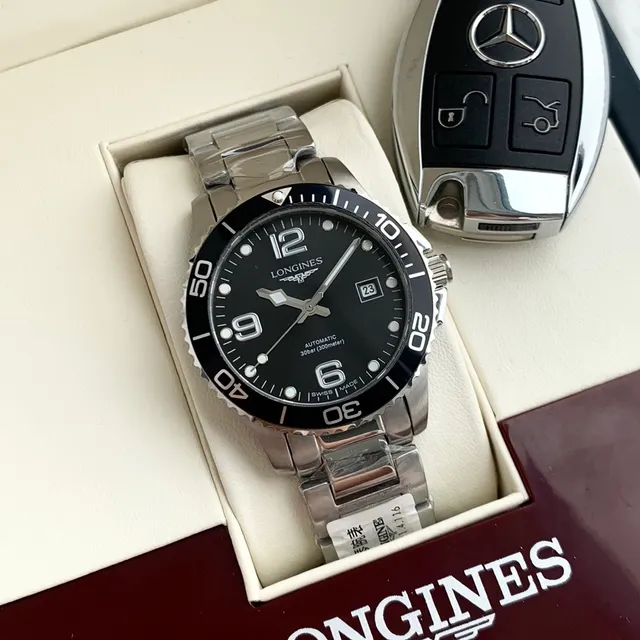 Longines Hydroconquest 黑色表盘 不锈钢 机械腕表 6