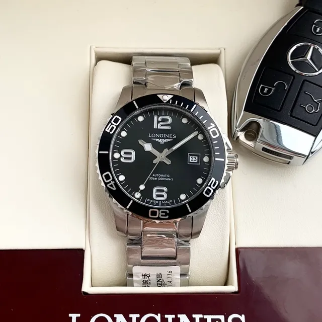 Longines Hydroconquest 黑色表盘 不锈钢 机械腕表 7