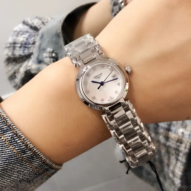 Longines La Grande Classique Bracelet Argent Blanc Acier Inoxydable Cadran Nacre Montre Quartz 4