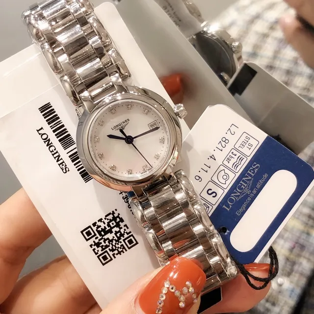 Longines La Grande Classique Bracelet Argent Blanc Acier Inoxydable Cadran Nacre Montre Quartz 5