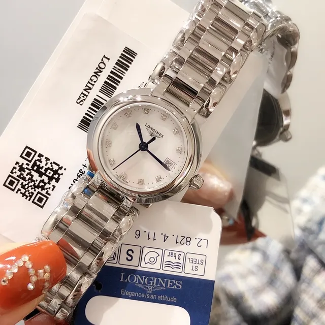 Longines La Grande Classique Bracelet Argent Blanc Acier Inoxydable Cadran Nacre Montre Quartz 6