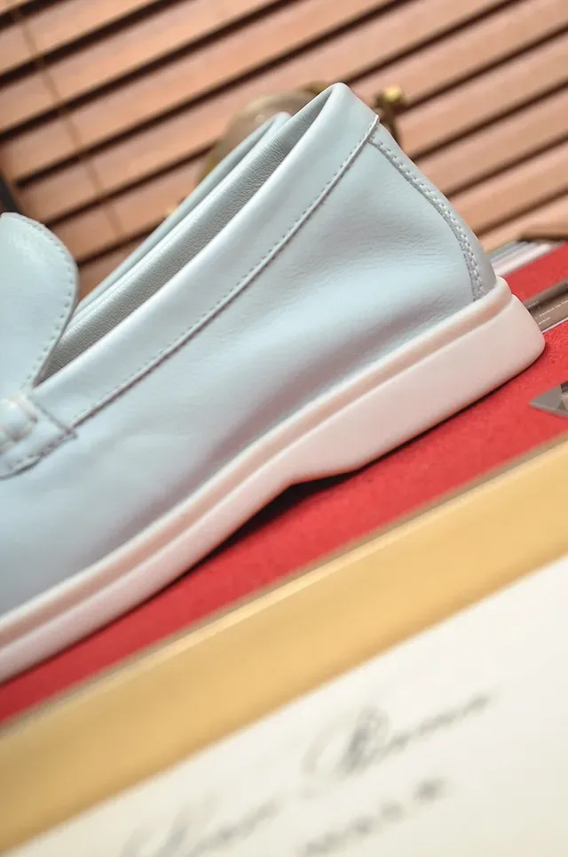 Loro Piana Summer Walk Mocassins en Cuir Off-White 2