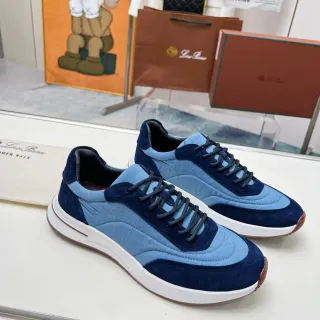 Loro Piana 双色调麂皮与纺织面料生活方式运动鞋