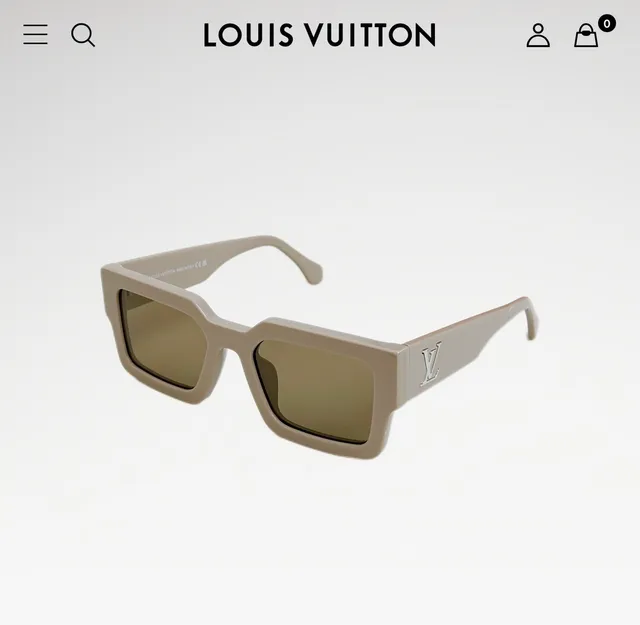 Louis Vuitton Angular Rectangular Black Acetate Sunglasses 4