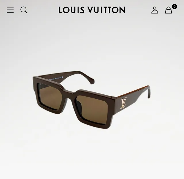 Louis Vuitton Angular Rectangular Black Acetate Sunglasses 5