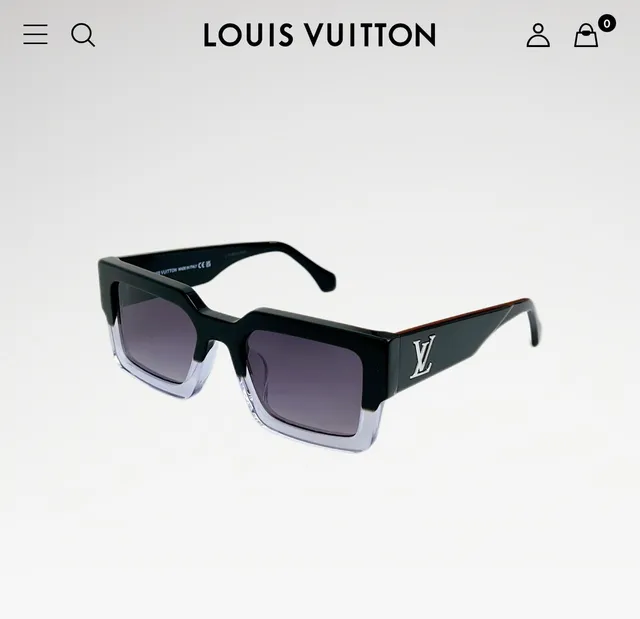 Louis Vuitton Angular Rectangular Black Acetate Sunglasses 6