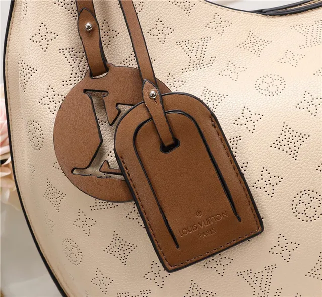 Louis Vuitton Beige Brown Perforated Monogram Leather Braided Top Handle Handbag 14