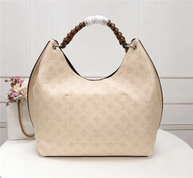 Louis Vuitton Beige Brown Perforated Monogram Leather Braided Top Handle Handbag 17