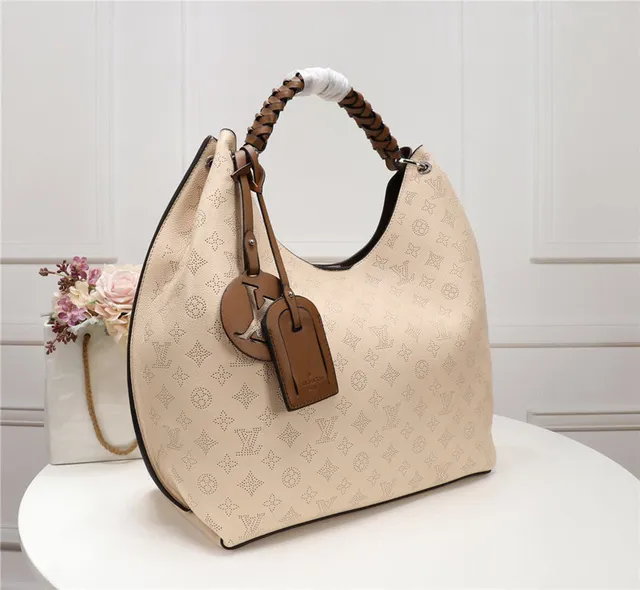 Louis Vuitton Beige Brown Perforated Monogram Leather Braided Top Handle Handbag 18