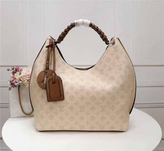 Louis Vuitton Beige Brown Perforated Monogram Leather Braided Top Handle Handbag 19