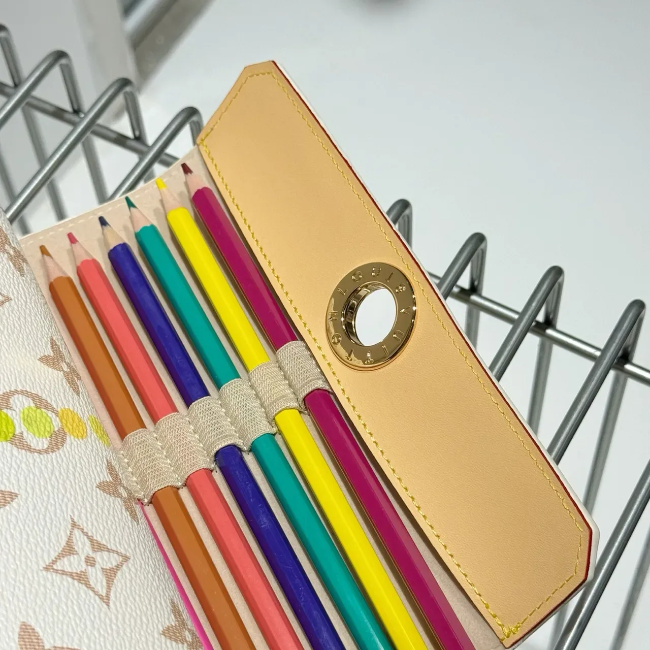 Louis Vuitton Beige Gold Cylindrical Roll-Up Monogram Canvas Wristlet 2