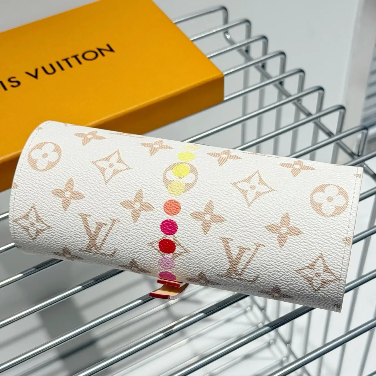 Louis Vuitton Beige Gold Cylindrical Roll-Up Monogram Canvas Wristlet 4
