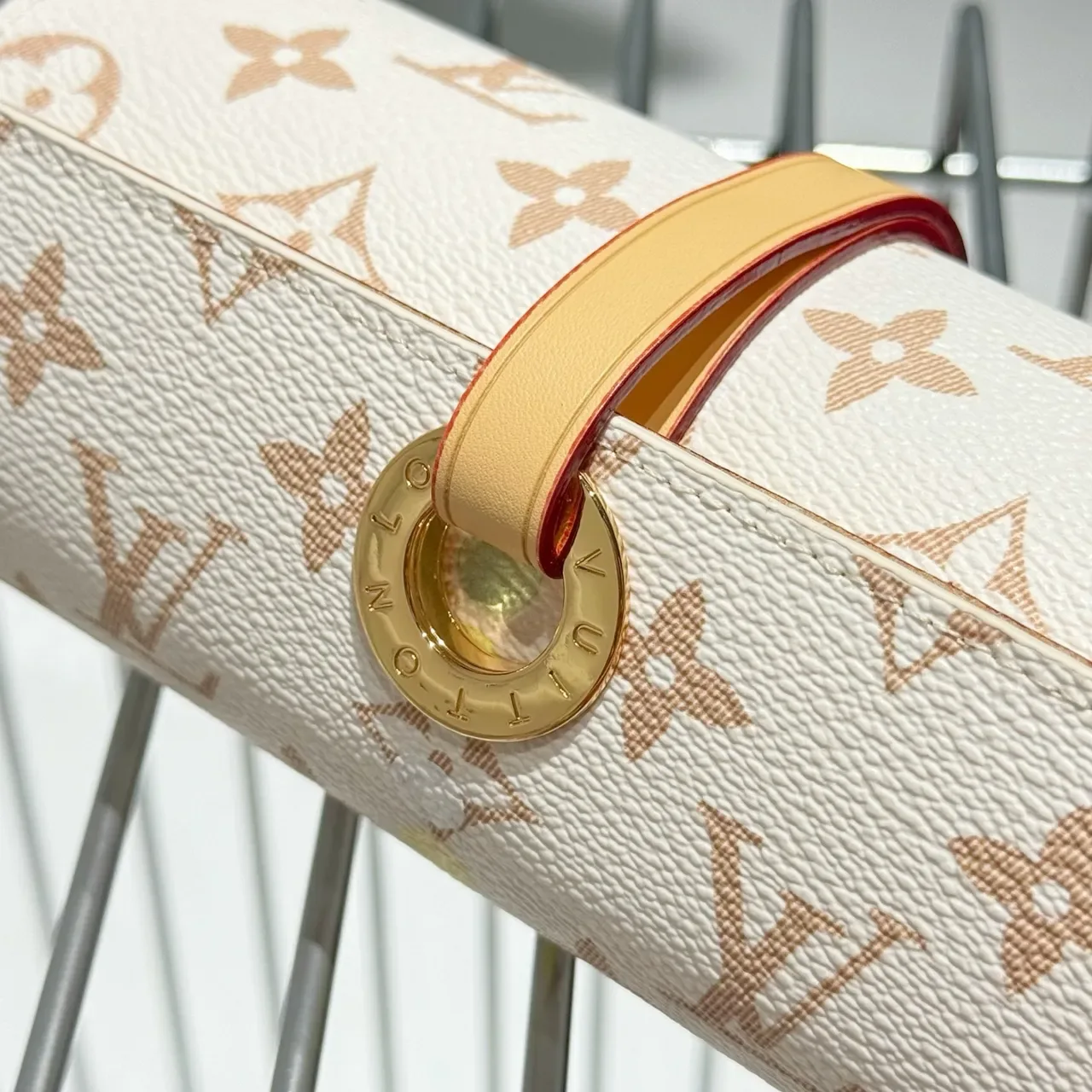Louis Vuitton Beige Gold Cylindrical Roll-Up Monogram Canvas Wristlet 6
