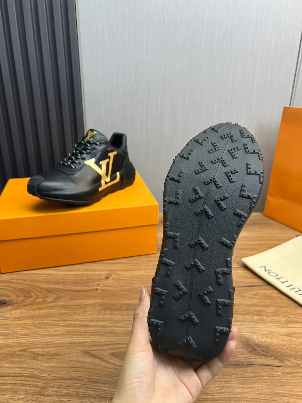 Louis Vuitton Black and Gold Monogram Lifestyle Sneaker 2
