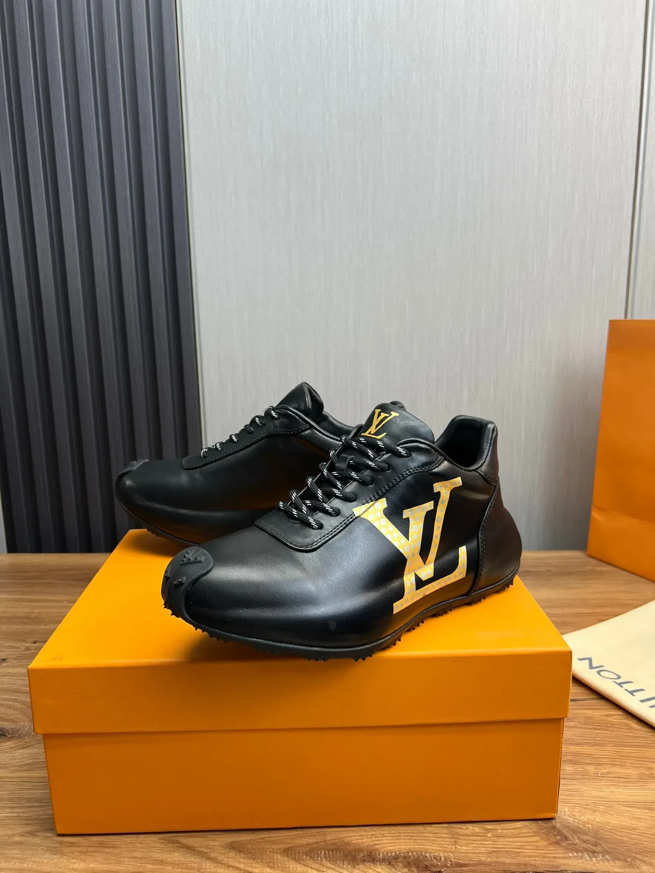 Louis Vuitton Black and Gold Monogram Lifestyle Sneaker 5