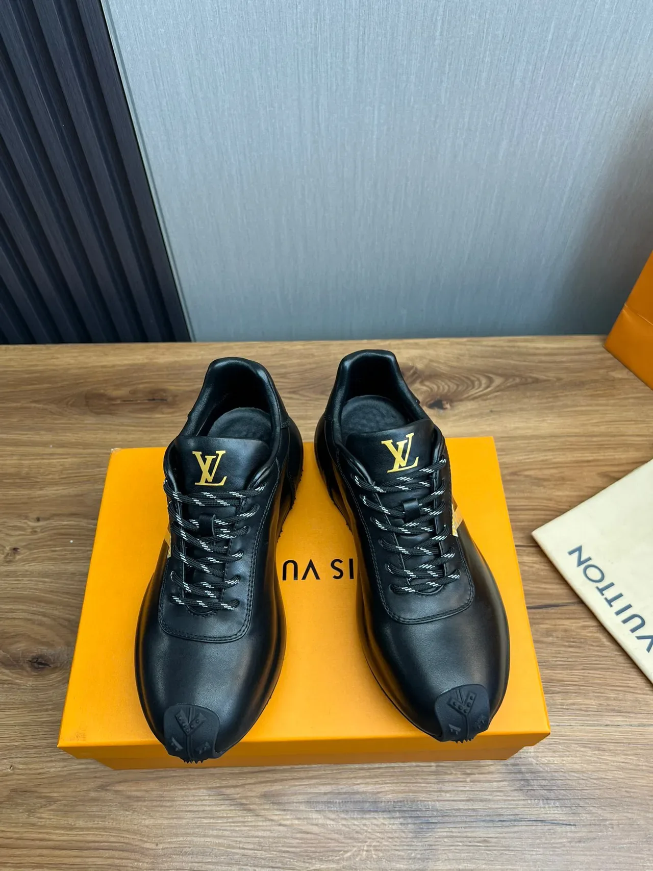 Louis Vuitton Black and Gold Monogram Lifestyle Sneaker 8